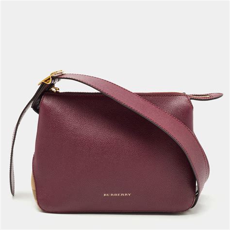 Burberry Helmsley House Check Leather Crossbody